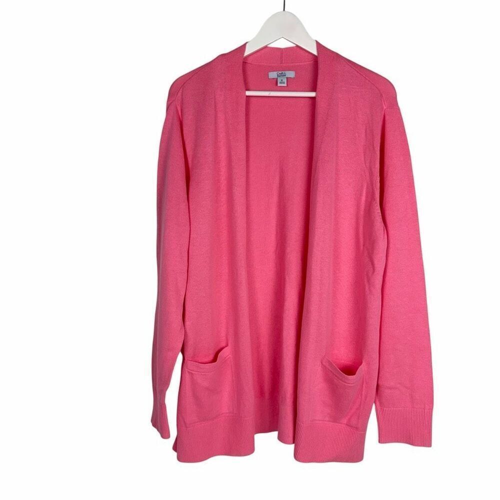 Croft Barrow Womens XL Pink Open Front Cardigan